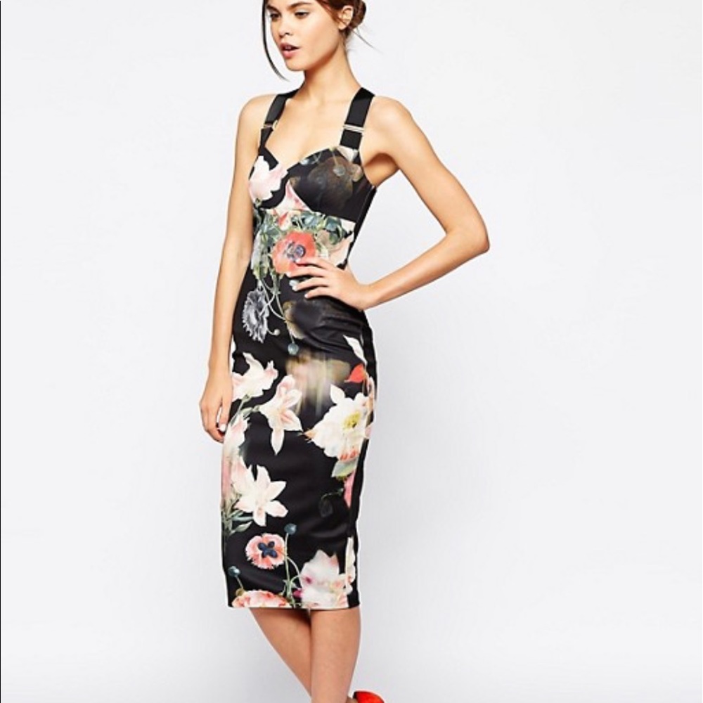 Ted Baker MIDI BodyCon Dress Full Bloom